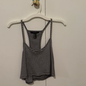 Striped Black and White racerback Tank Top